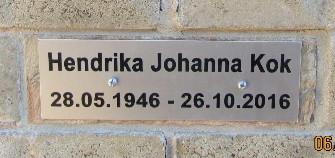 KOK Hendrika Johanna 1946-2016
