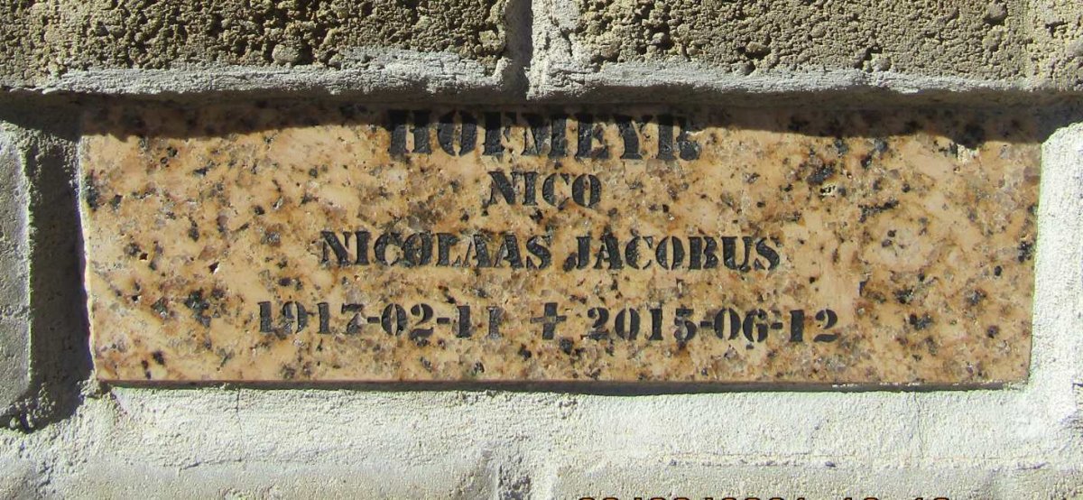HOFMEYR Nicolaas Jacobus 1917-2015
