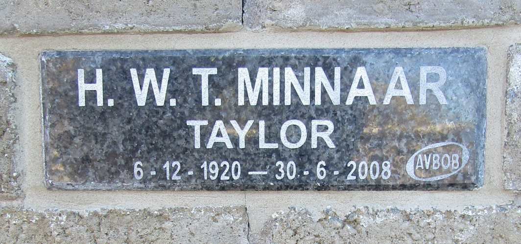 MINNAAR H.W.T. 1920-2008