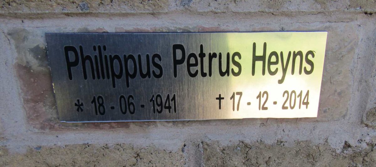 HEYNS Philippus Petrus 1941-2014