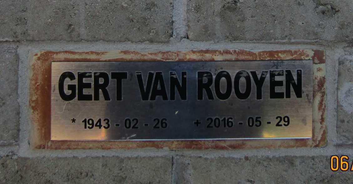 ROOYEN Gert, van 1943-2016