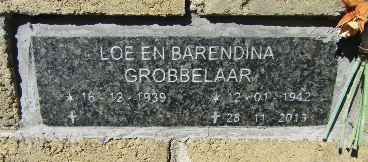 GROBBELAAR Loe 1939- &amp; Barendina 1942-2013