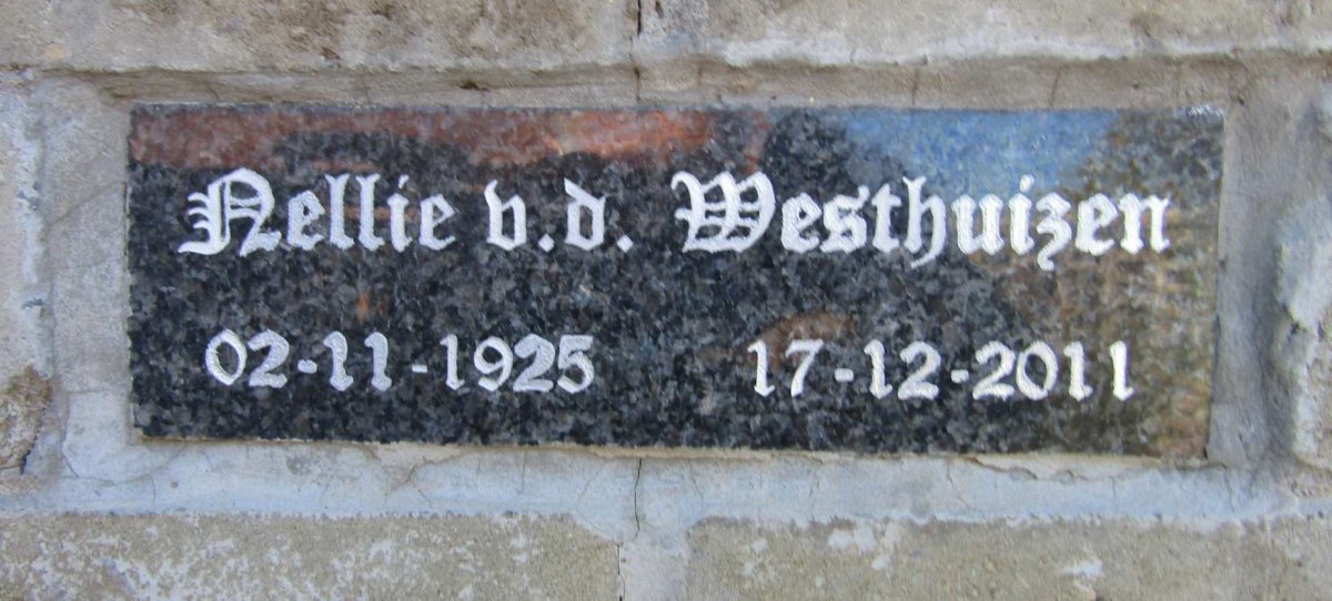 WESTHUIZEN Nellie, v.d. 1925-2011