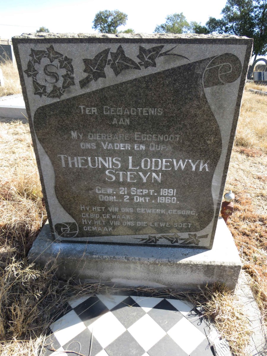 STEYN Theunis Lodewyk 1891-1960