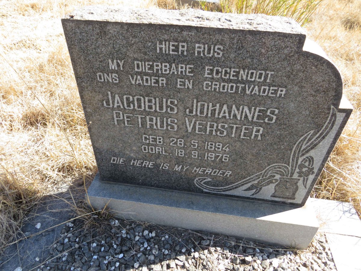 VERSTER Jacobus Johannes Petrus 1894-1976