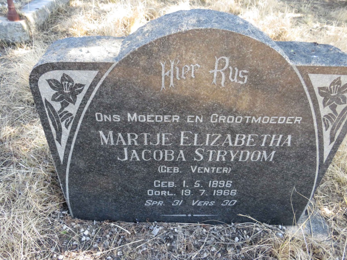 STRYDOM Martje Elizabetha Jacoba nee VENTER 1896-1966