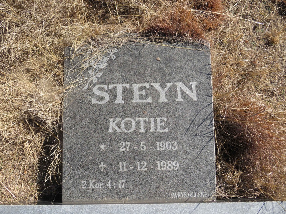 STEYN Kotie 1903-1989