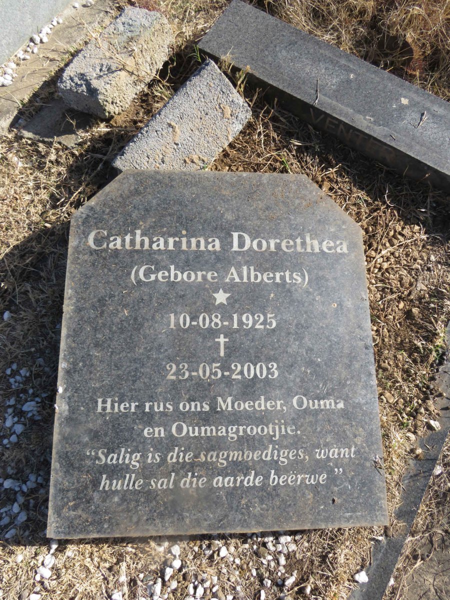 VENTER Catharina Dorethea nee ALBERTS 1925-2003