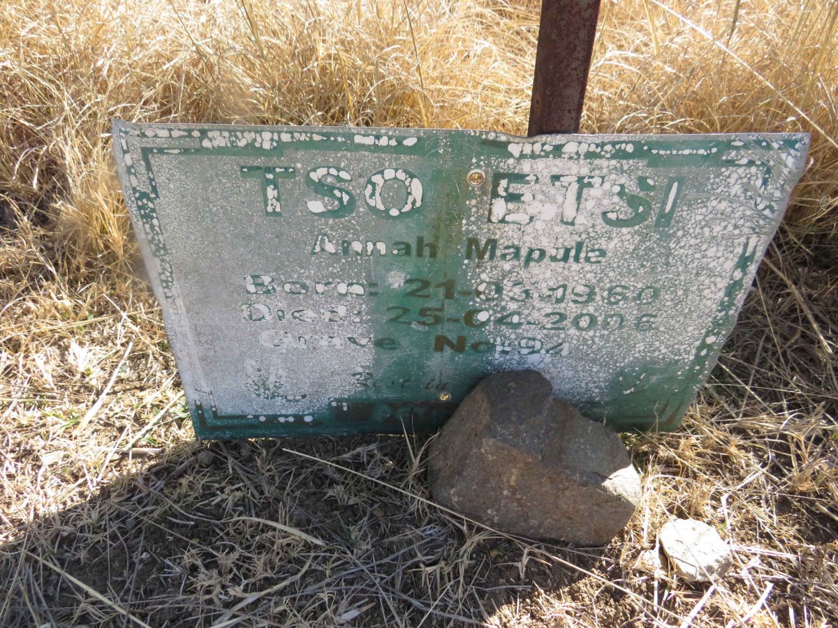 TSOSETSI Annah Mapale 1960-2006