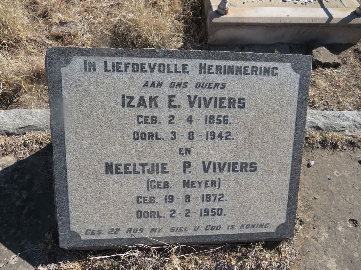 VIVIERS Izak E. 1856-1942 &amp; Neeltjie P. MEYER 1872-1950