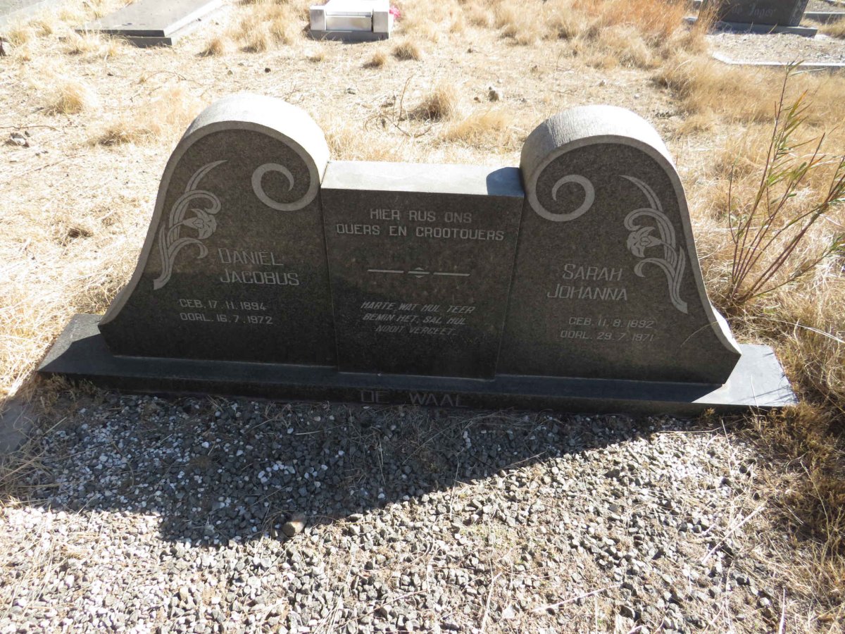 WAAL Daniel Jacobus, de 1894-1972 &amp; Sarah Johanna 1892-1971