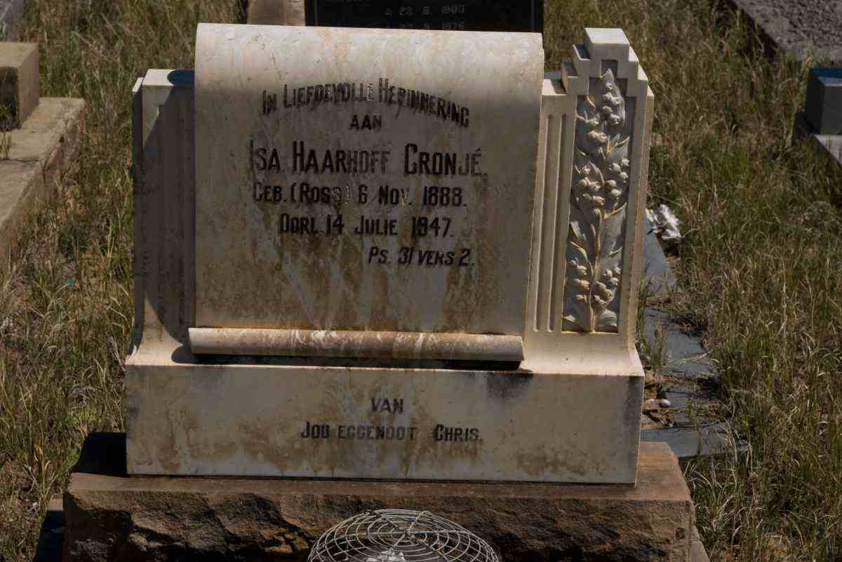 CRONJE Isa Haarhoff nee ROSS 1888-1947
