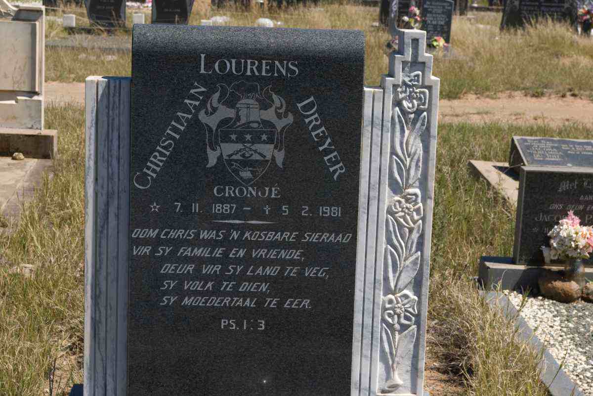 CRONJE Christiaan Lourens Dreyer 1887-1981