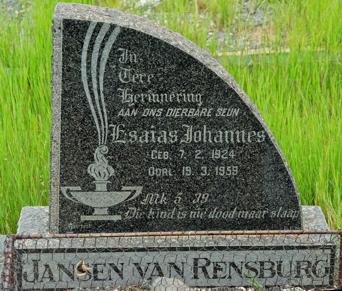 RENSBURG Esaias Johannes, Janse van 1924-1959