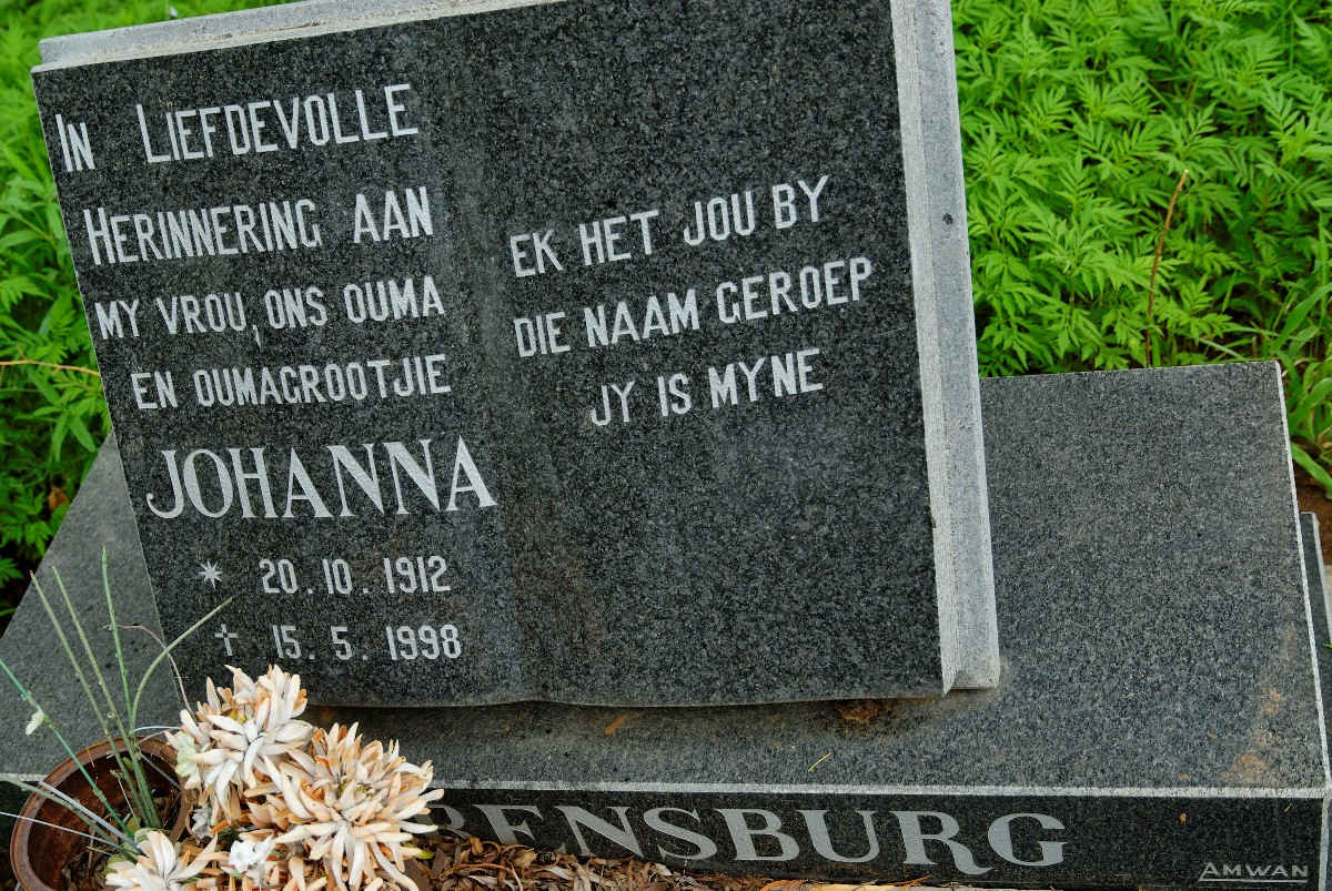 RENSBURG Johanna, van 1912-1998