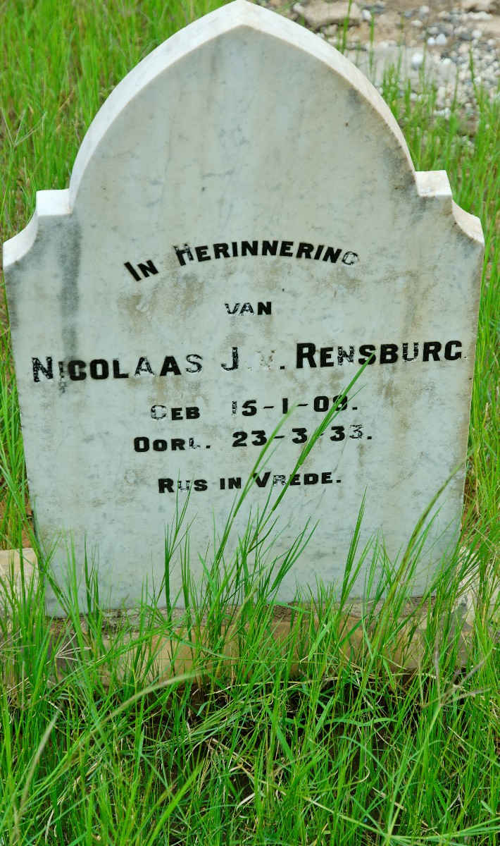 RENSBURG Nicolaas J., van 1909-1933