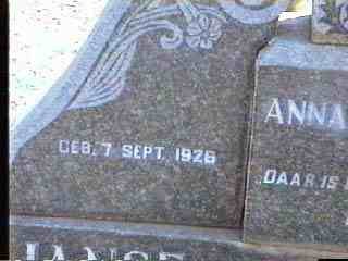 RENSBURG Anna Aletta, Janse van 1926-1950