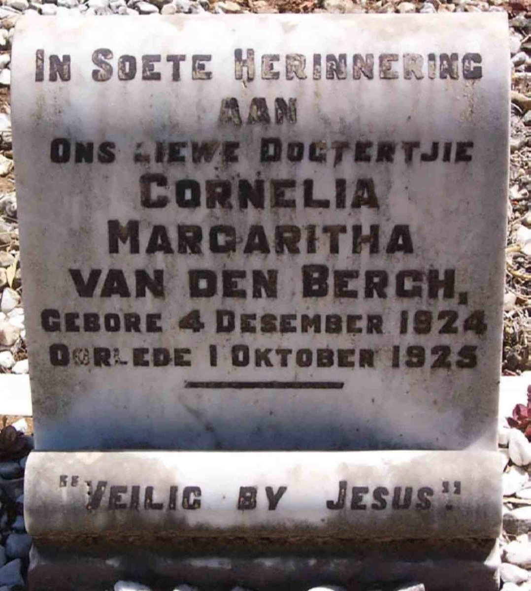 BERG Cornelia Margaritha, van den 1924-1925