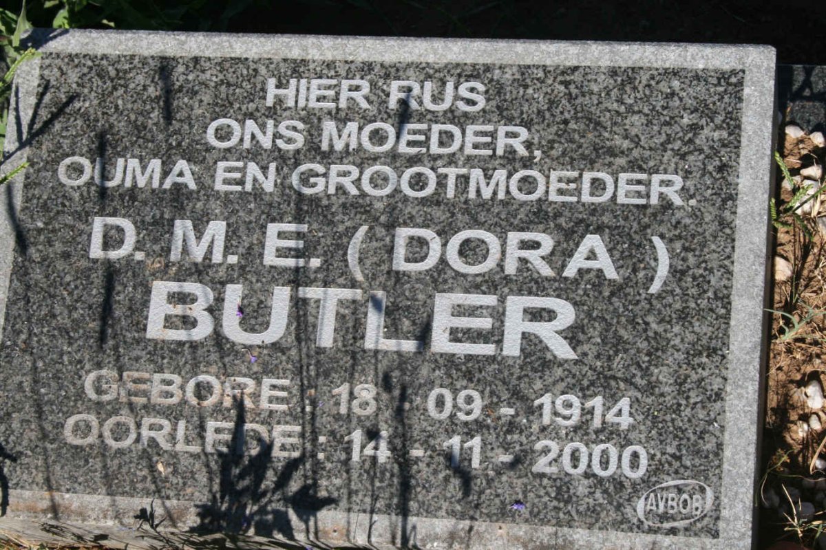 BUTLER D.M.A. 1914-2000