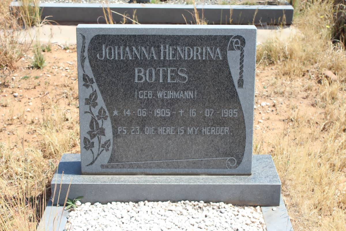 BOTES Johanna Hendrina nee WEIHMANN 1905-1985