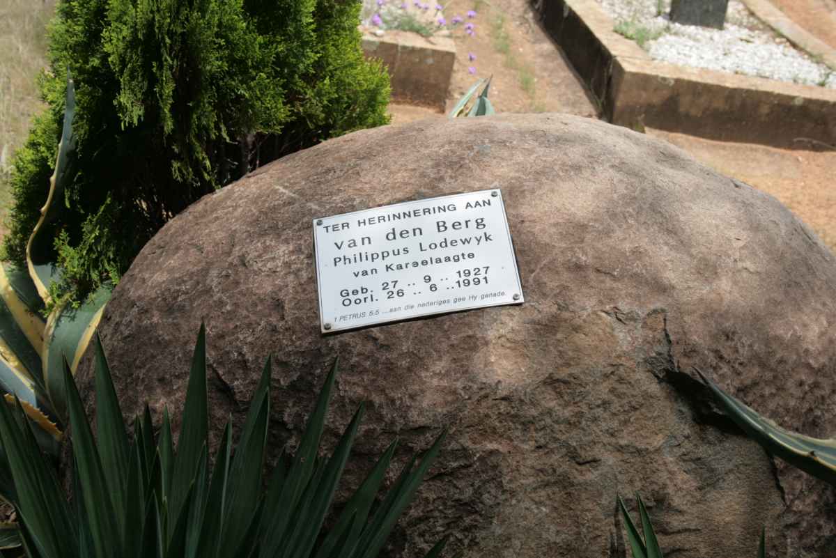 BERG Philippus Lodewyk, van den 1927-1991