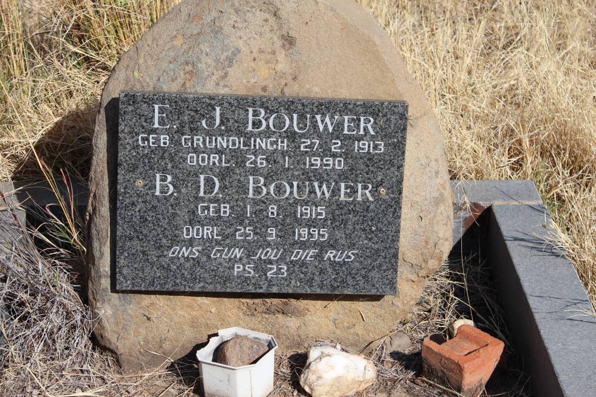 BOUWER B.D. 1915-1995 &amp; E.J. GRUNDLINGH 1913-1990