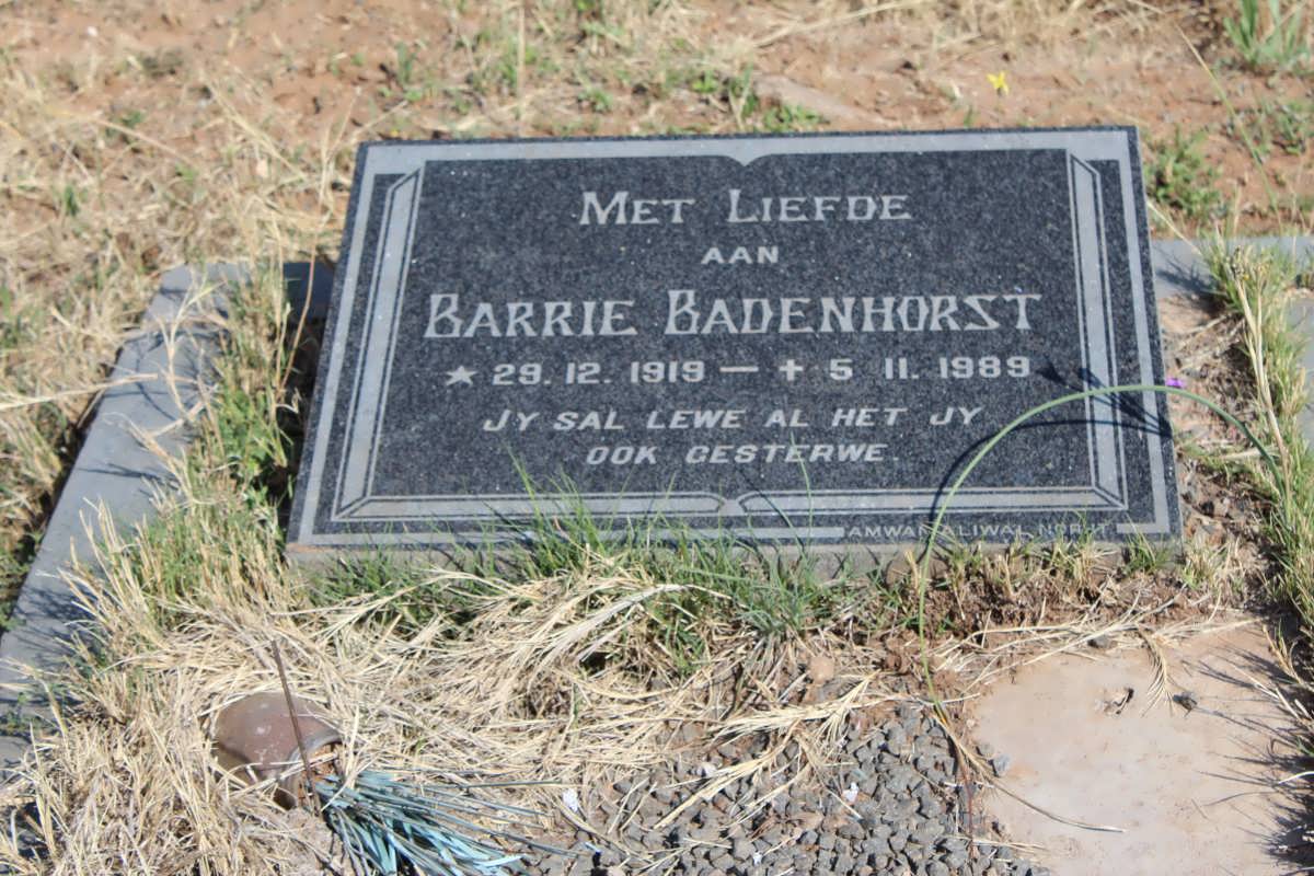 BADENHORST Barrie 1919-1989