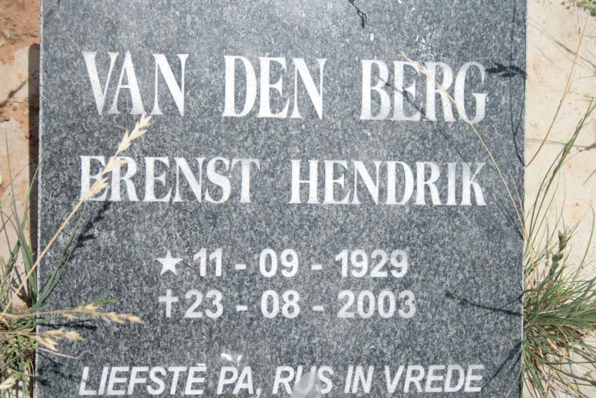 BERG Erenst Hendrik, van den 1929-2003