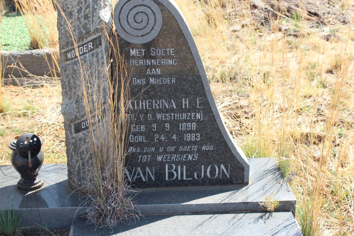 BILJON Catherina H.E., van nee V.D. WESTHUIZEN 1898-1983