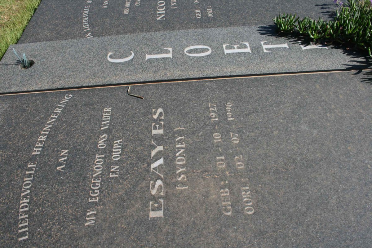 CLOETE Esaye 1926-1997