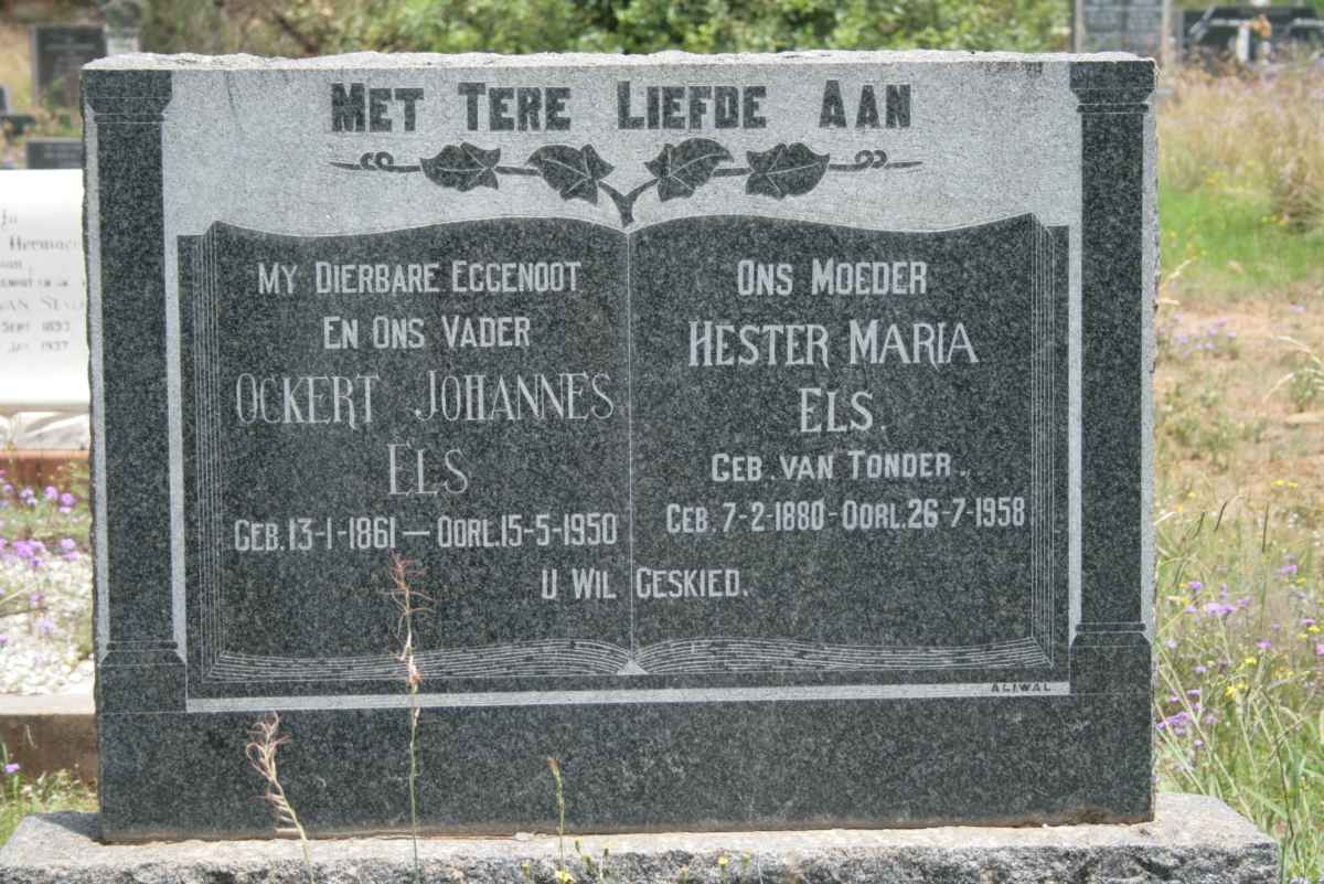 ELS Ockert Johannes 1861-1950 &amp; Hester Maria van TONDER 1880-1958