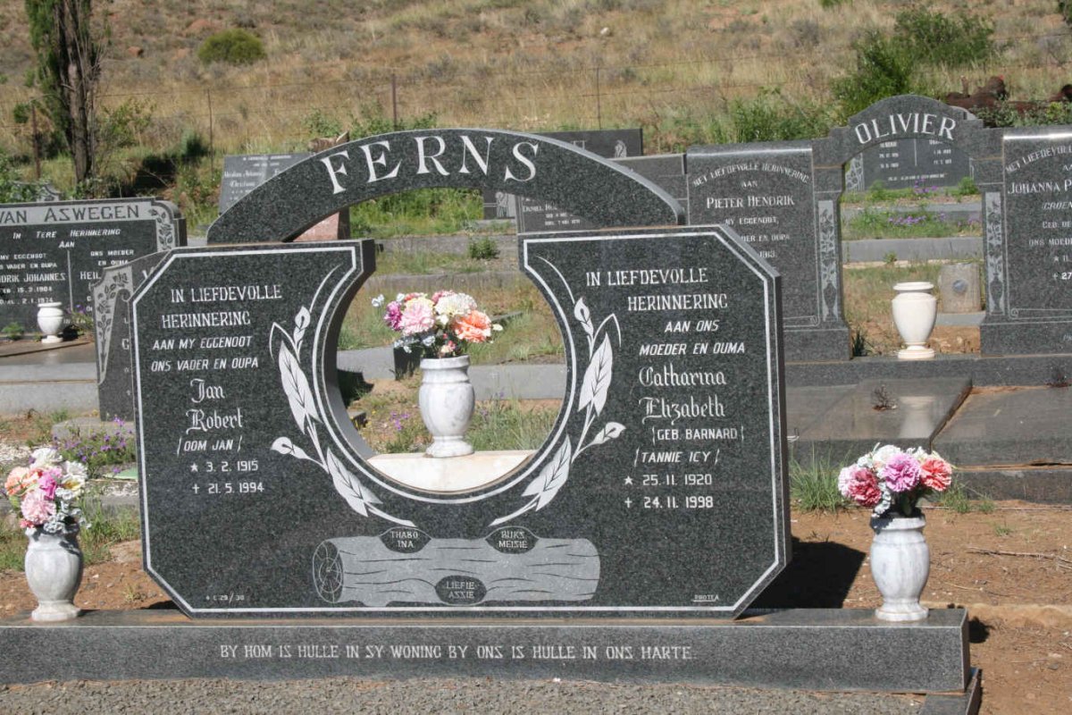 FERNS Jan Robert 1915-1994 &amp; Catharina Elizabeth BARNARD 1920-1998