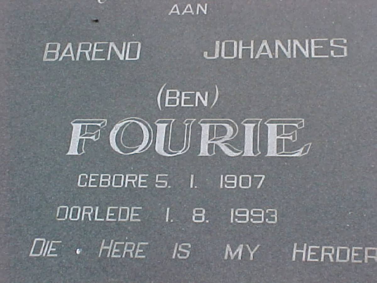 FOURIE Barend Johannes 1907-1993