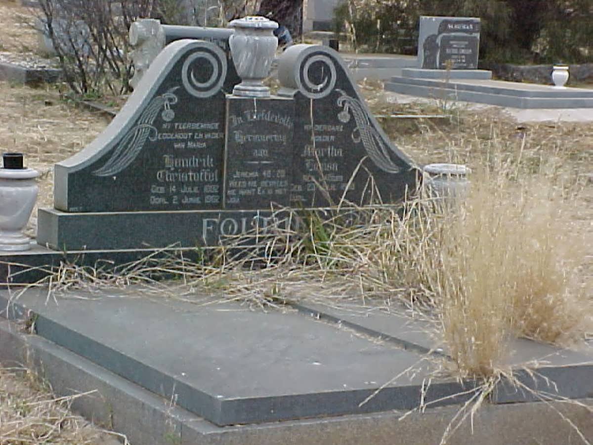 FOURIE Hendrik Christoffel 1892-1962 &amp; Martha Louisa JACOBS 1899-