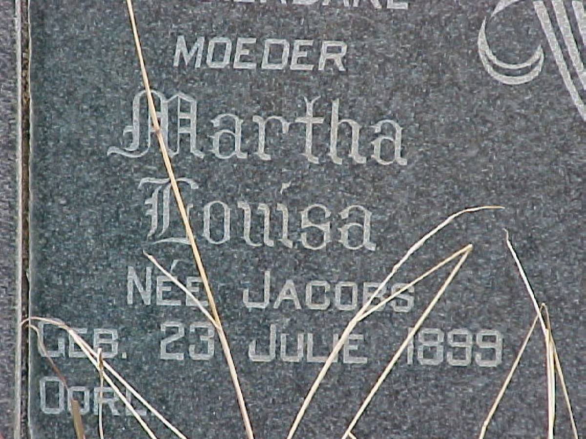 FOURIE Martha Louisa nee JACOBS 1899-