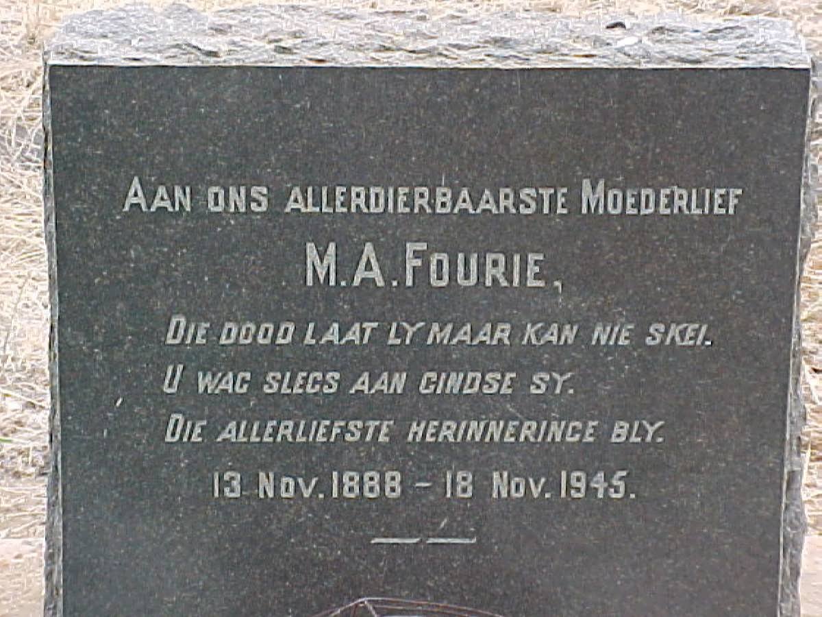 FOURIE M.A. 1888-1945