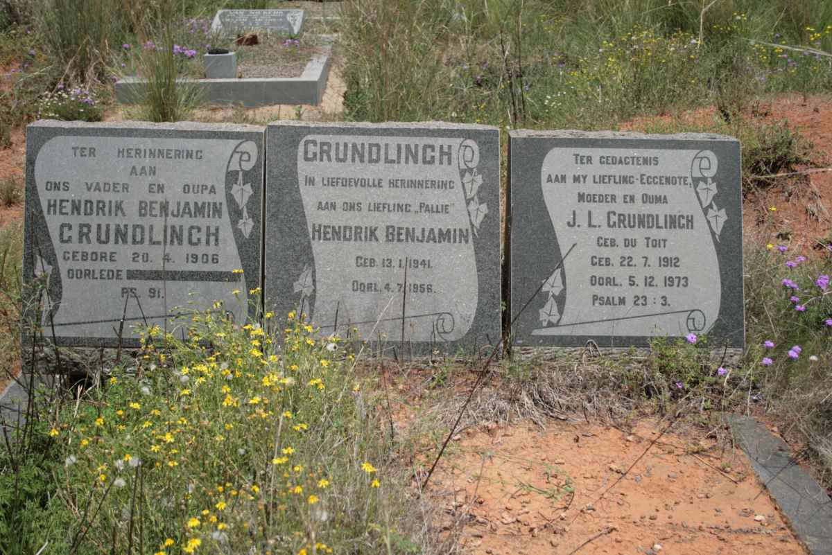 GRUNDLINGH Hendrik Benjamin 1906- &amp; J.L. Du TOIT 1912-1973 :: GRUNDLINGH Hendrik Benjamin 1941-1956