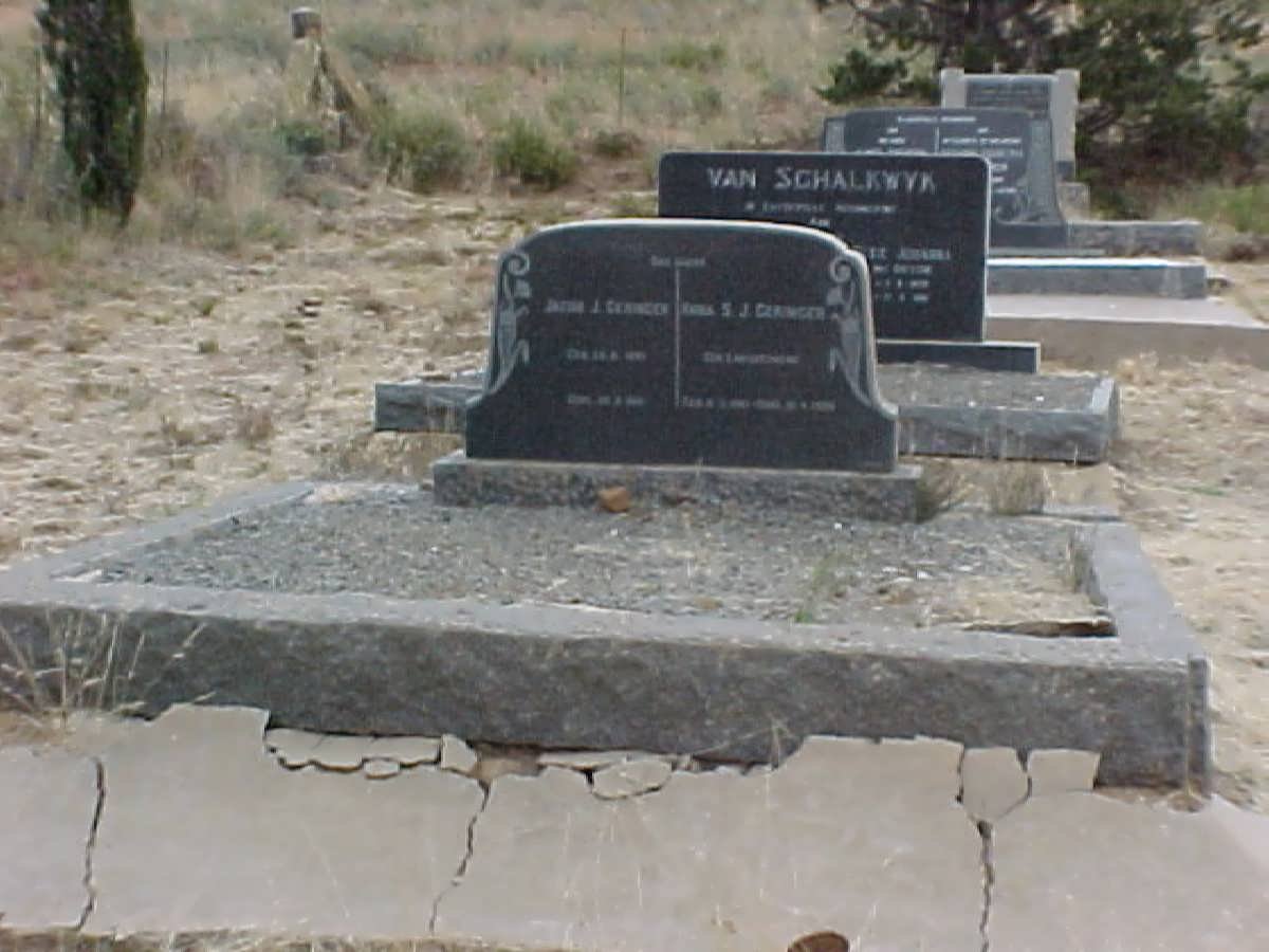 GERINGER Jacob J. 1851-1951 &amp; Anna S.J. LABUSCHAGNE 1861-1956