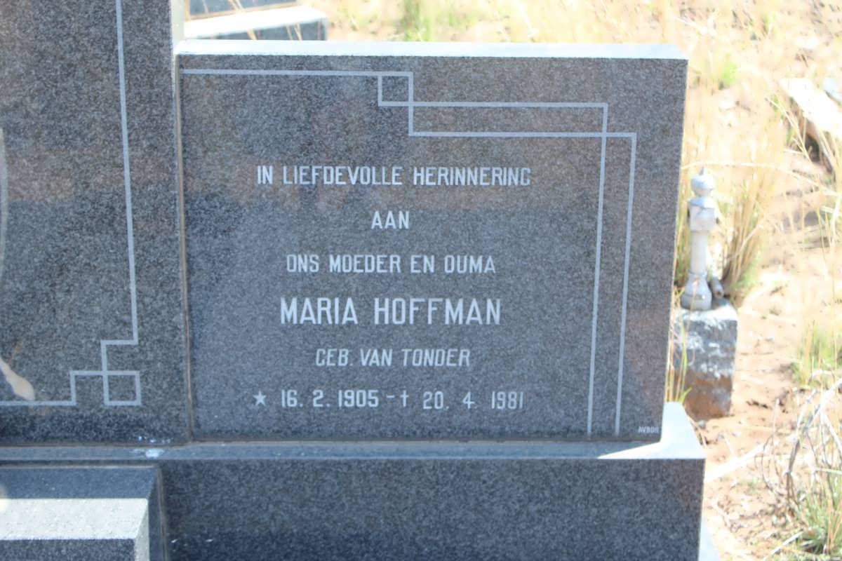 HOFFMAN Josias 1898-1985 &amp; Maria VAN TONDER 1905-1981