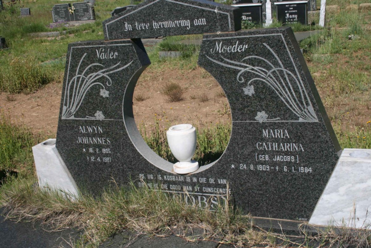 JACOBS Alwyn Johannes 1905-1987 &amp; Maria Catharina JACOBS 1909-1984