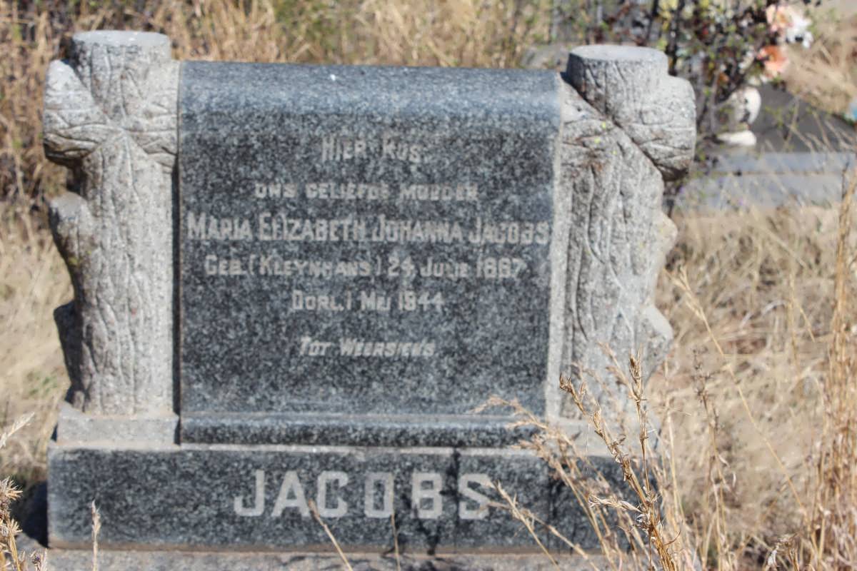 JACOBS Maria Elizabeth Johanna nee KLEYNHANS 1867-1944