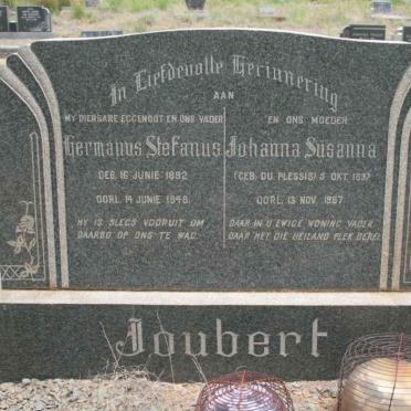 JOUBERT Germanus Stefanus 1892-1948 &amp; Johanna Susanna DU PLESSIS 1897-1967