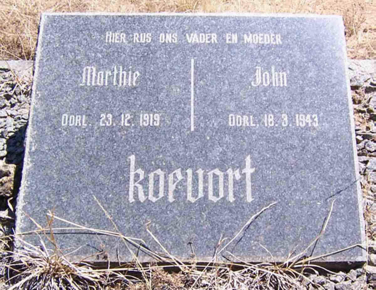 KOEVORT John -1943 &amp; Marthie -1919