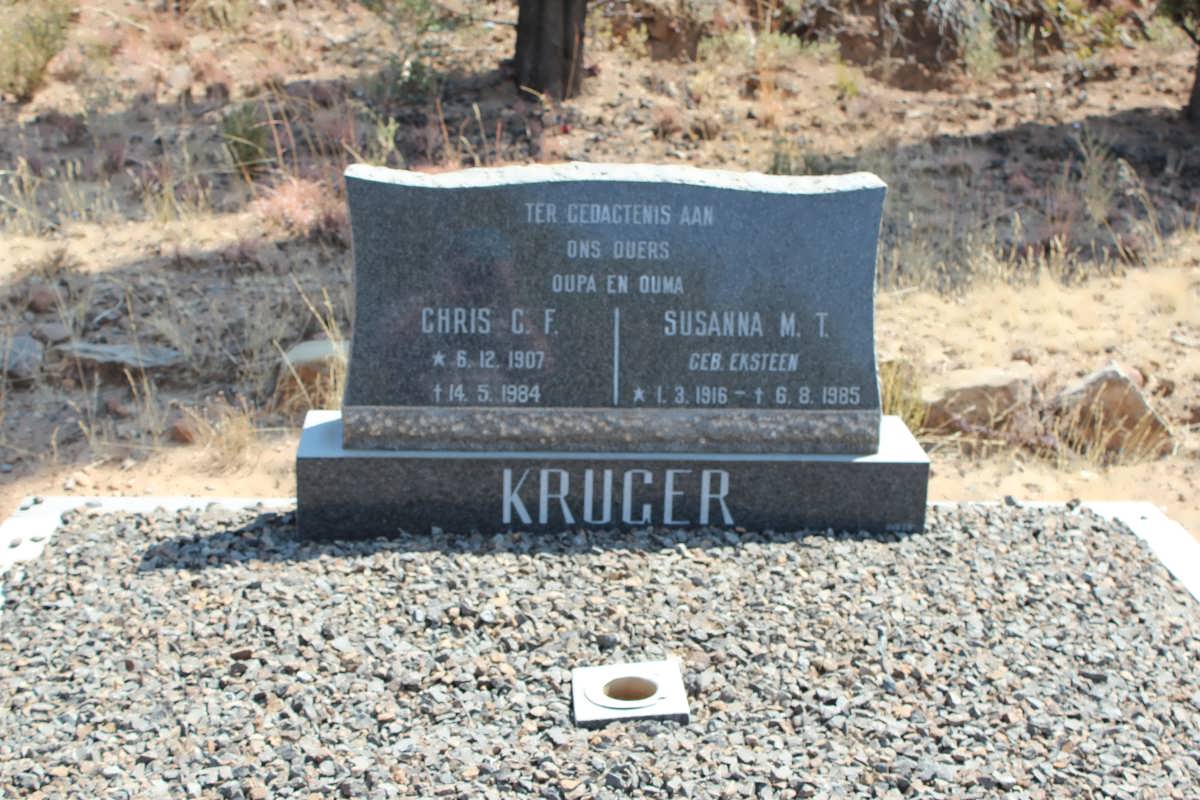 KRUGER Chris C.F. 1907-1984 &amp; Susanna M.T. EKSTEEN 1916-1985