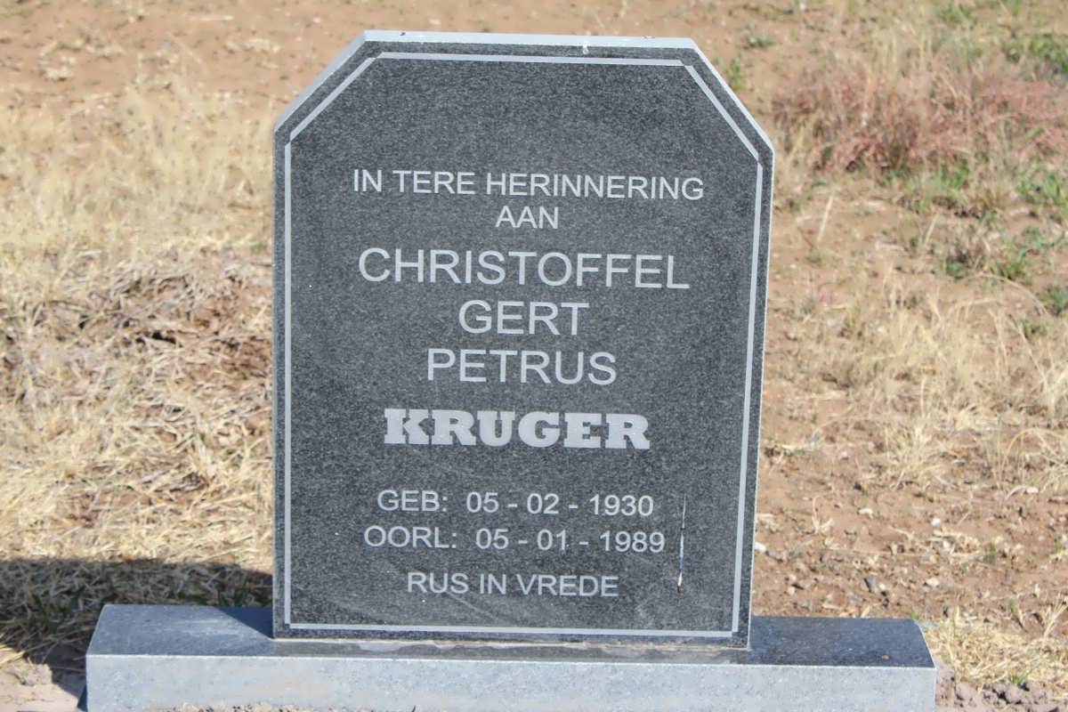 KRUGER Christoffel Gert Petrus 1930-1989