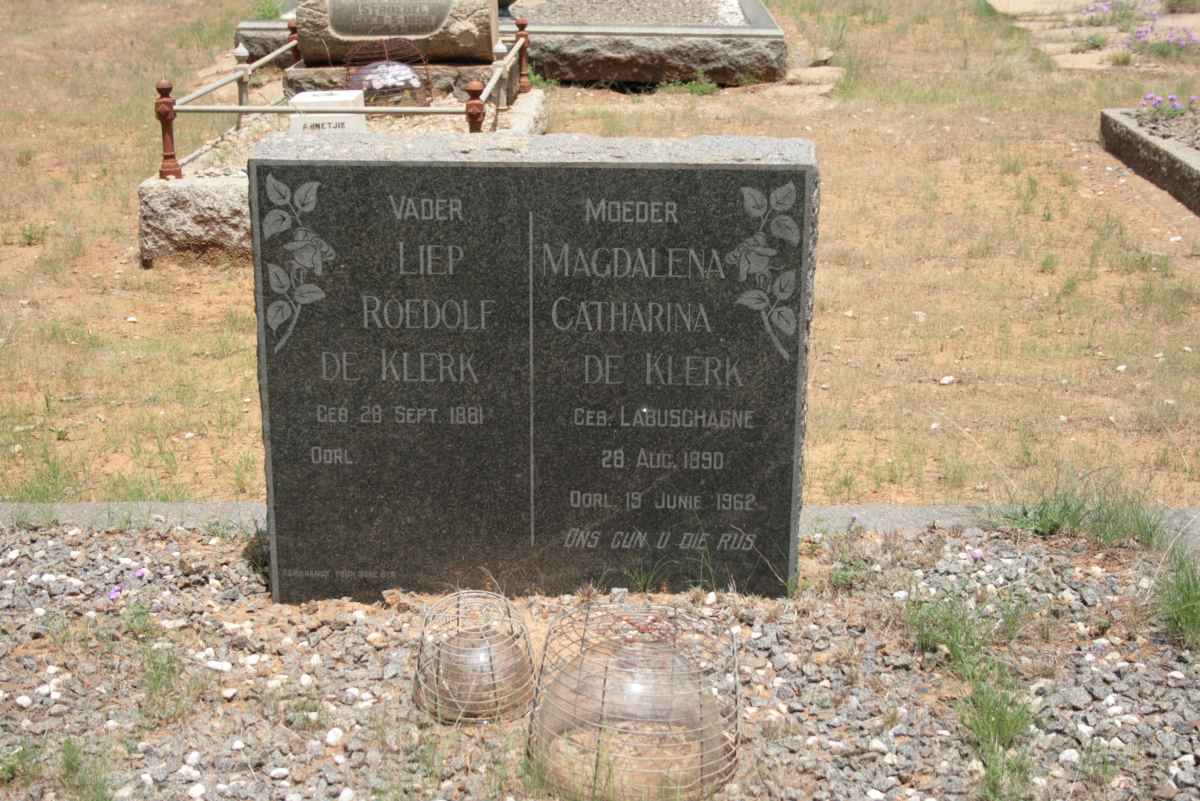 KLERK Liep Roedolf, de 1881-  &amp; Magdalena Catharina LABUSCHAGNE 1890-1962