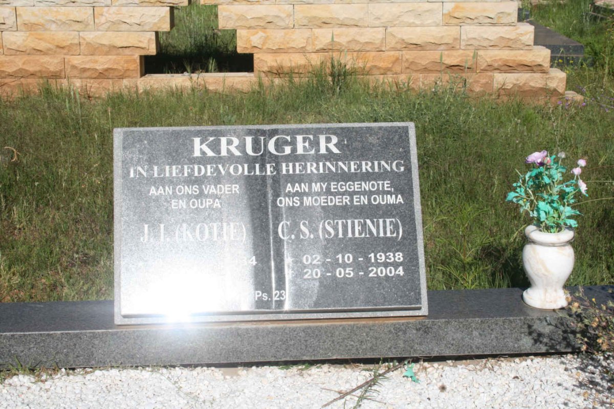 KRUGER J.J. 1934-?? &amp; C.S. 1938-2004