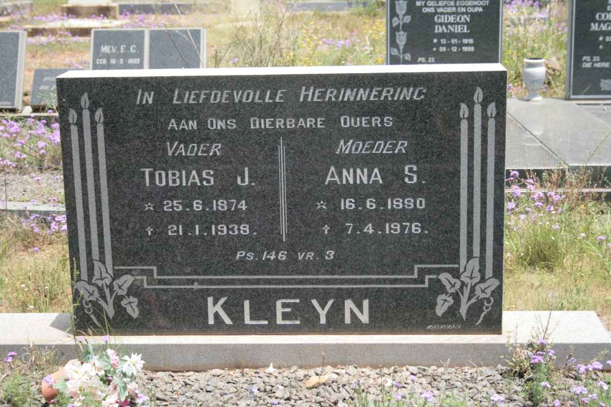 KLEYN Tobias J. 1874-1938 &amp; Anna S. 1880-1976