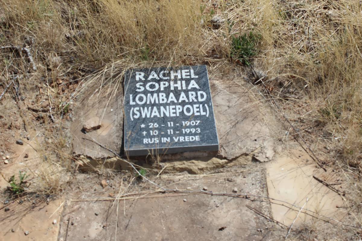 LOMBAARD Rachel Sophia nee SWANEPOEL 1907-1993