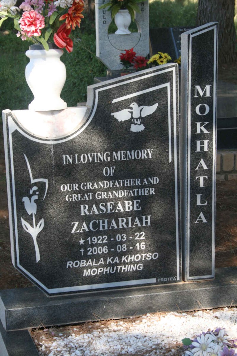 MOKHATLA Raseabe Zachariah 1922-2006
